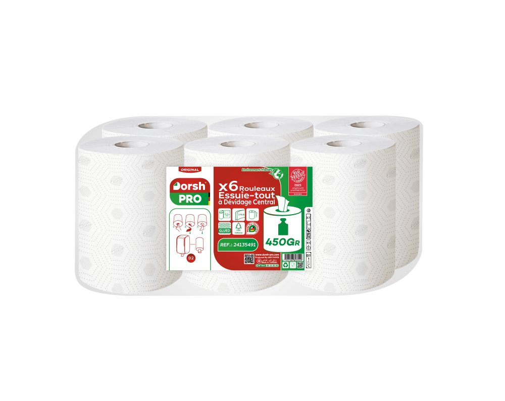 Dorsh Papier Essuie Tout Jumbo 6 Bobines 450GR
