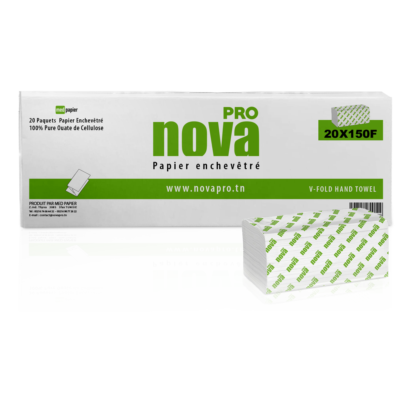 NOVA PRO PAPER ESSUIE MAINS ENCHEVETRE 2PLI 150F*20PAQ