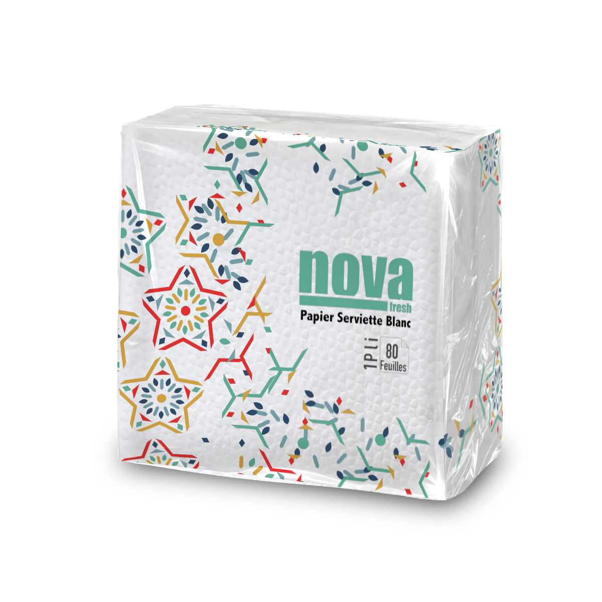 NOVAPRO PAPIER SERVIETTE 30*30 1PLI PAQ80 CARTON*18